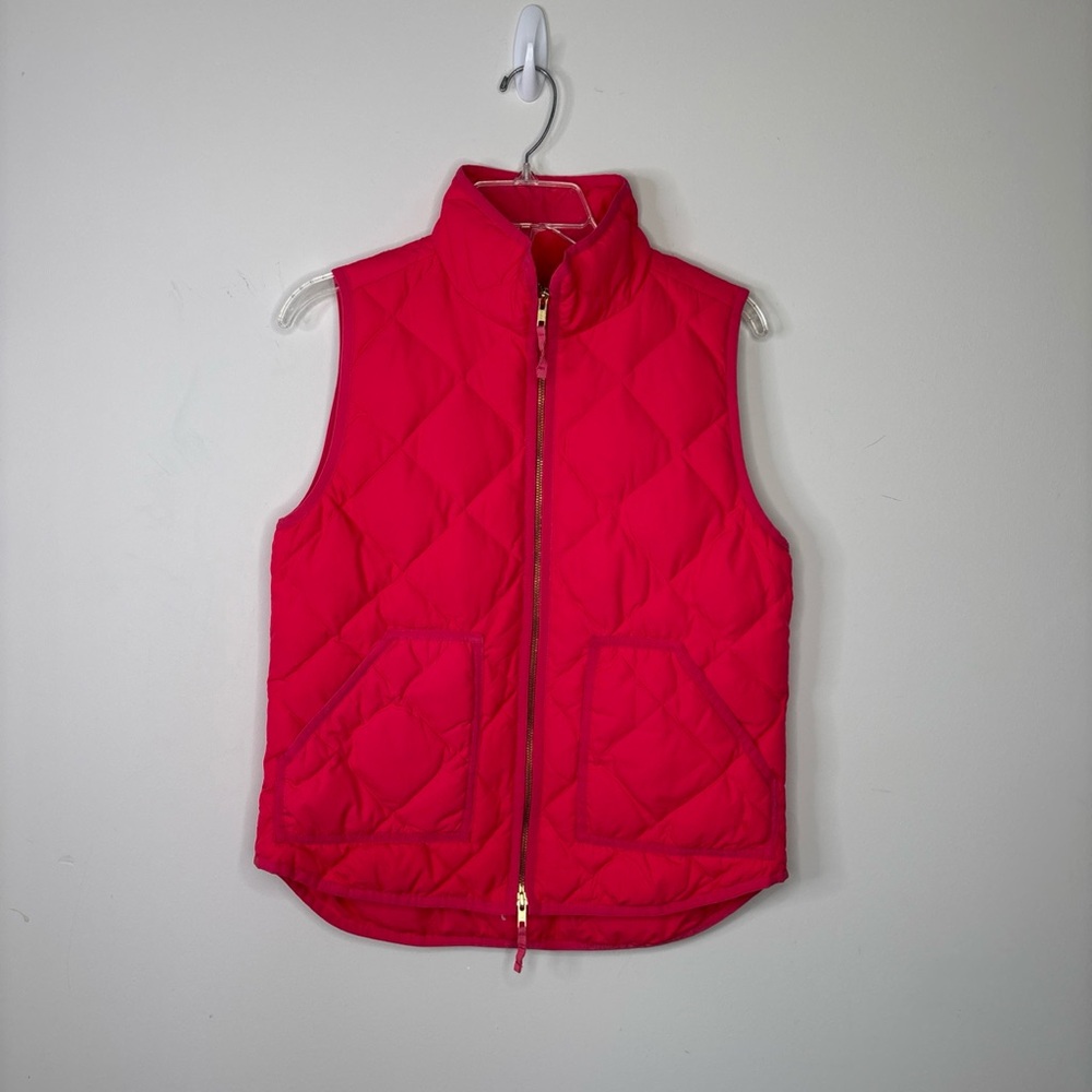 BN3 J. Crew‎ Pink Quilted Puffer Vest Women Small